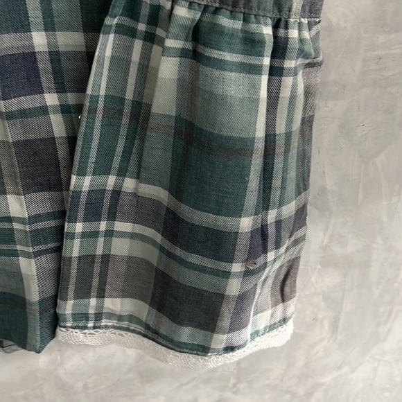 Girls Silver Jeans, Plaid V Neck Bell Sleeve Top. Size 14-16. XL - Picture 3 of 7